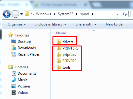 CWindowsSystem32spoolPRINTERS