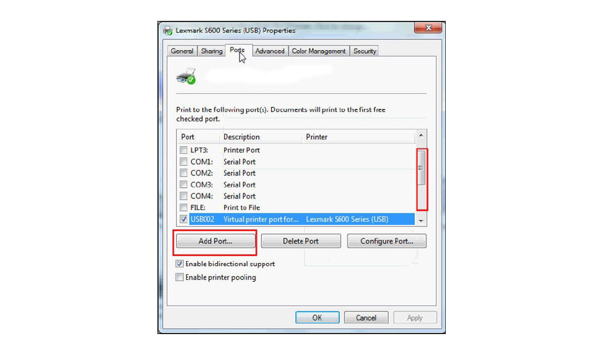 choose Add Port